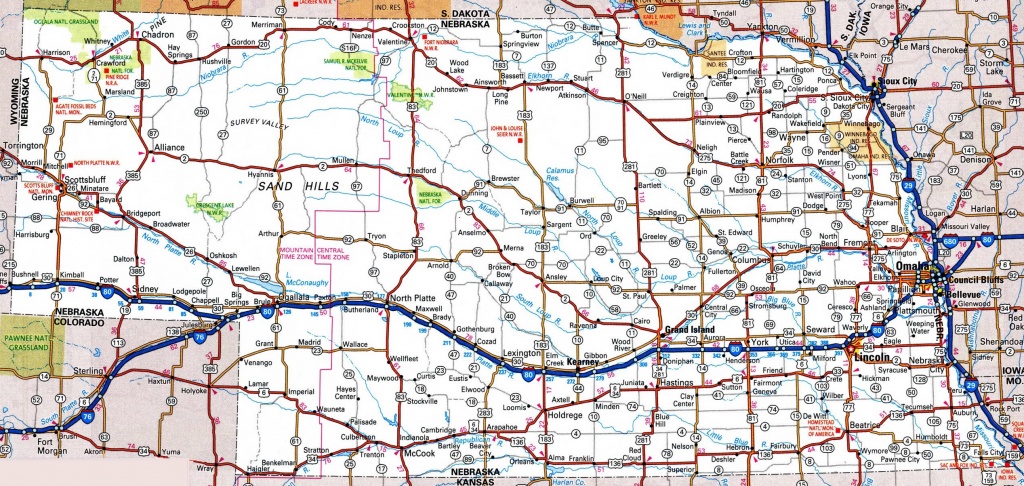 Nebraska Road Map - Printable Road Maps By State