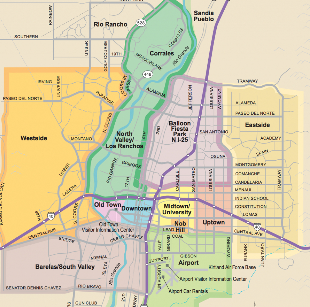 Neighborhood Guide - Printable Map Of Albuquerque