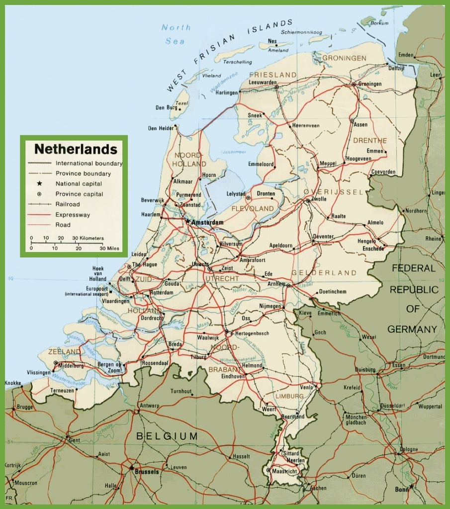 Netherlands Road Map - Printable Map Of The Netherlands