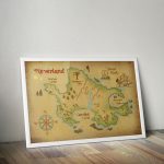Neverland Inspired Map Poster Print Wall Art Gift Peter Pan   Neverland Map Printable