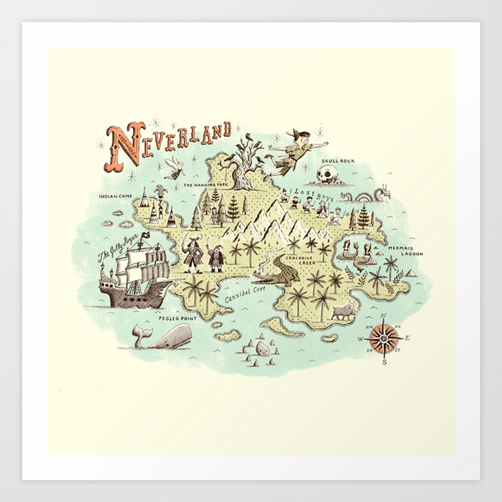 Neverland Map Art Printryanorourke | Society6 - Neverland Map Printable