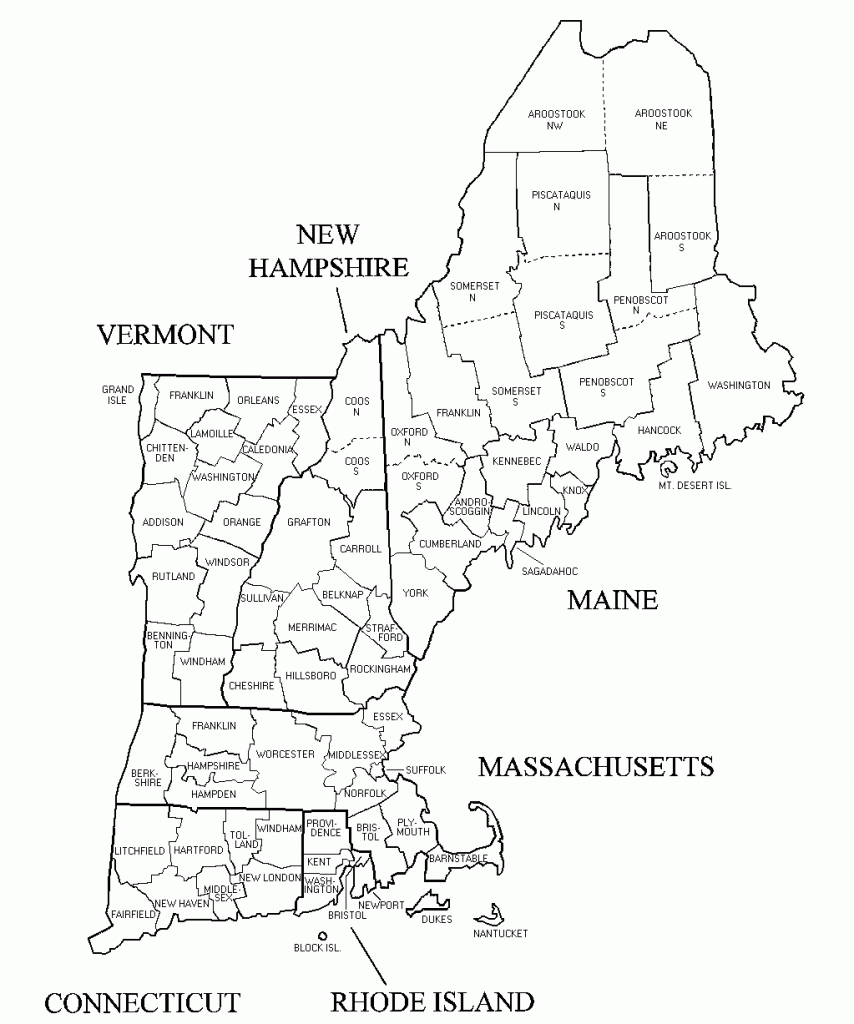 New England States Map Blank - Usa States Map Collections - Printable Map Of New England
