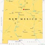 New Mexico, Political Map, With Capital Santa Fe, Borders, Important   Map Of Texas Showing Santa Fe