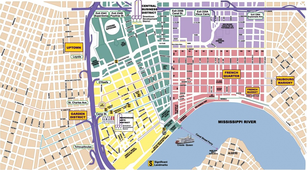 New Orleans Area Maps | On The Town - Printable Map Of New Orleans