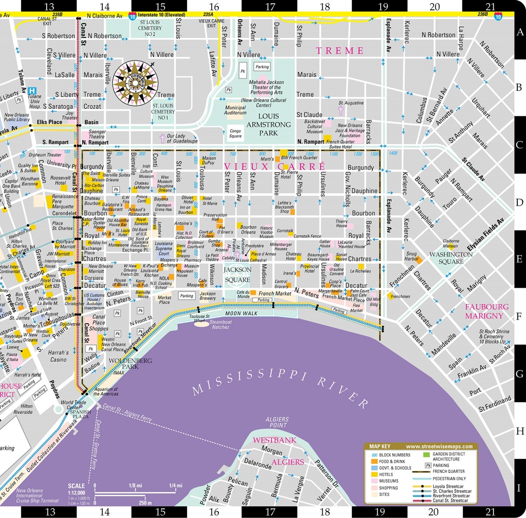 New Orleans Map French Quarter And Travel Information | Download - Printable French Quarter Map
