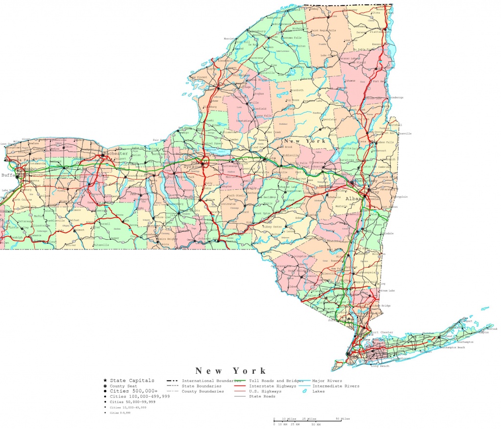 New York Printable Map - Printable Map Of New York State