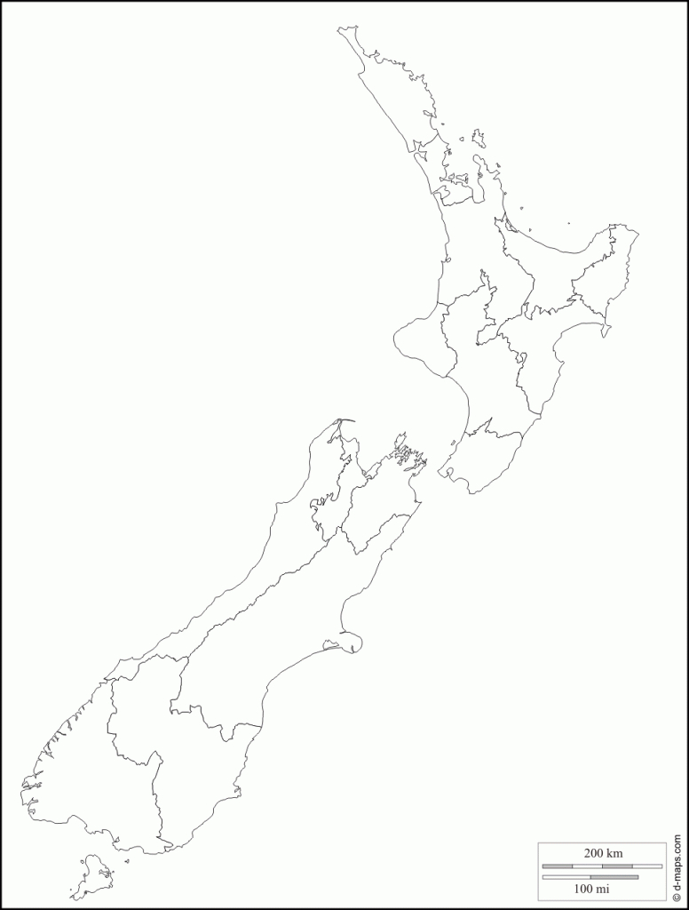 New Zealand : Free Map, Free Blank Map, Free Outline Map, Free Base - Outline Map Of New Zealand Printable