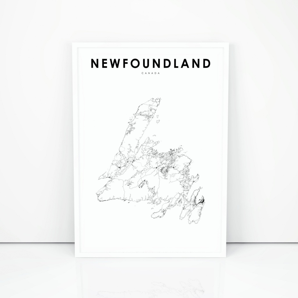 Newfoundland Map Print Road Map Print Newfoundland And | Etsy - Printable Map Of Newfoundland