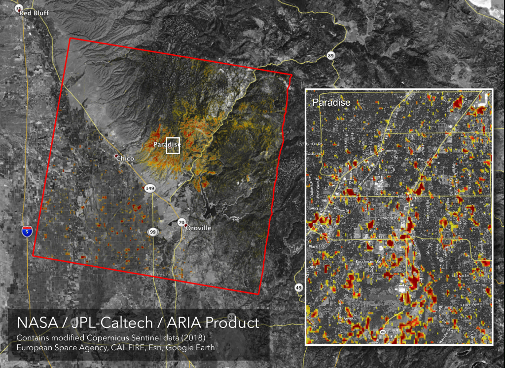News | Updated Nasa Damage Map Of Camp Fire From Space - Map Of Northern California Campgrounds