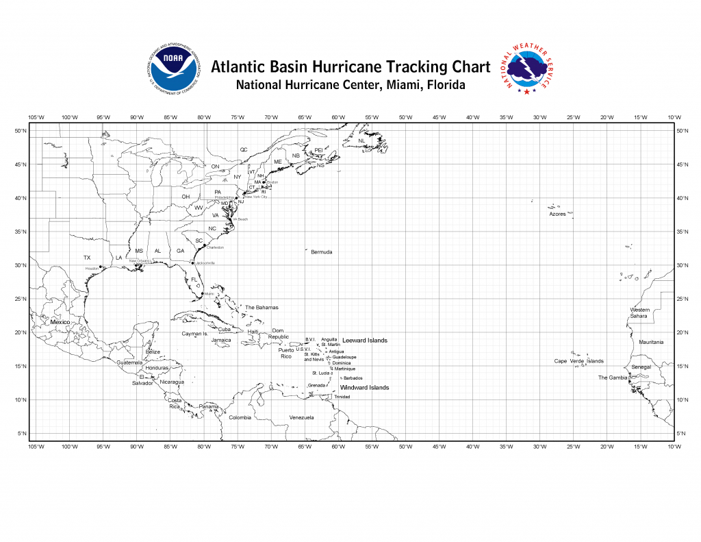 Atlantic Hurricane Tracking Chart