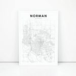 Norman Map Print Oklahoma Ok Usa Map Art Poster City Street | Etsy   Printable Map Of Norman Ok
