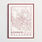 Norman Oklahoma Map University Of Oklahoma Poster Print City Sooners   Printable Map Of Norman Ok