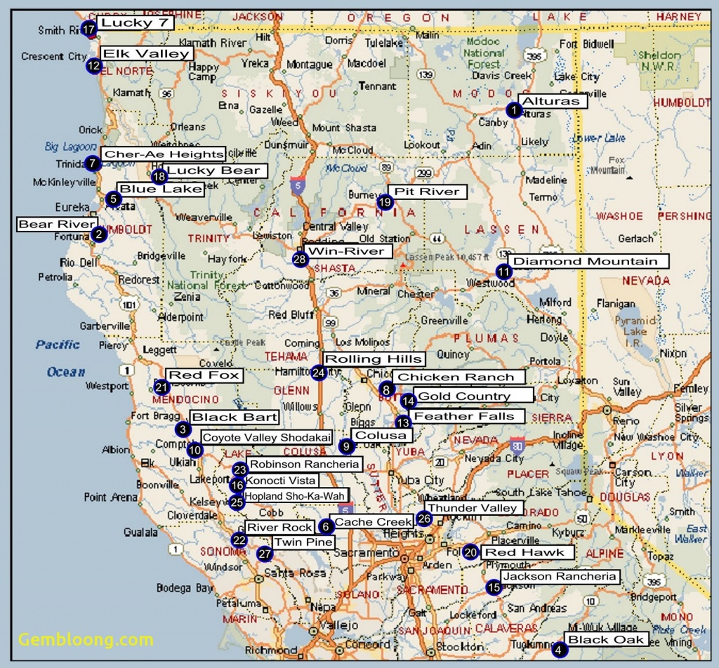 North California Map Northern With Cities Detailed Of | D1Softball - Map Of Northern California Cities