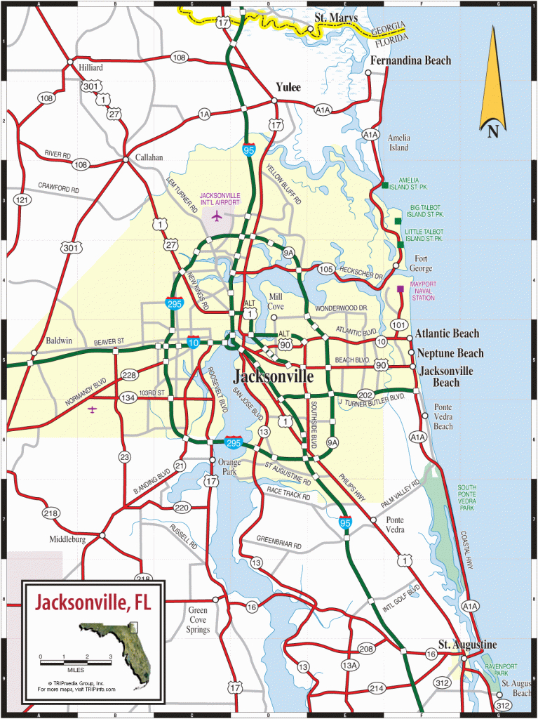 North East Florida Map | Twitterleesclub - Road Map Of North Florida