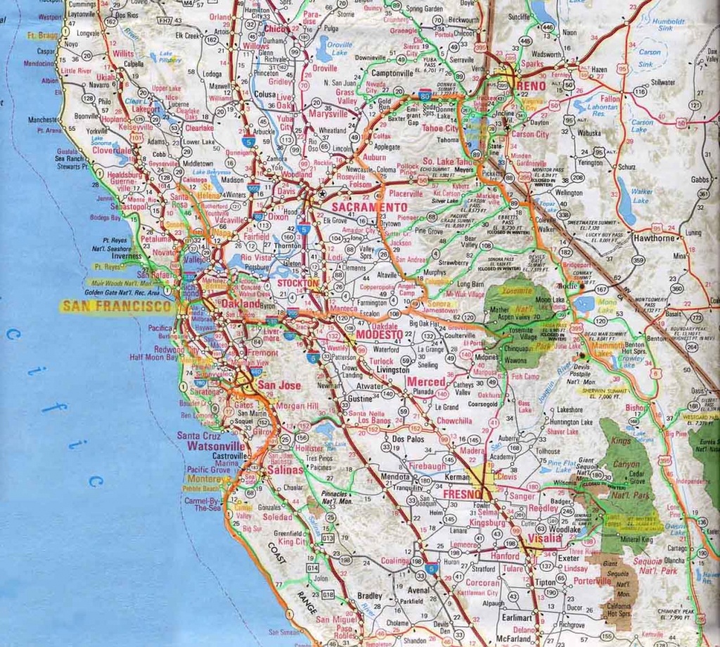 Northern Ca Map Of Cities And Travel Information | Download Free - Map Of Northern California Cities