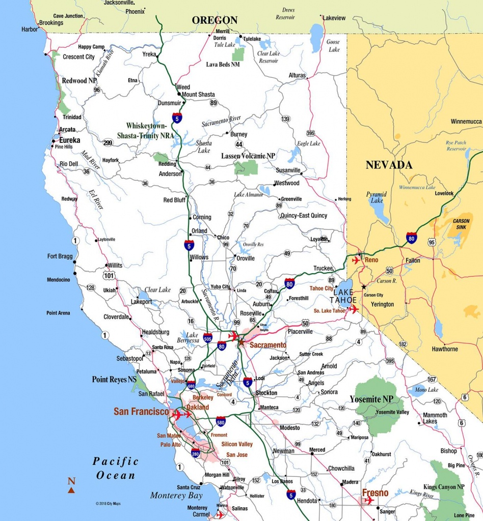 Northern California Aaccessmaps Road Map Of Northern California 
