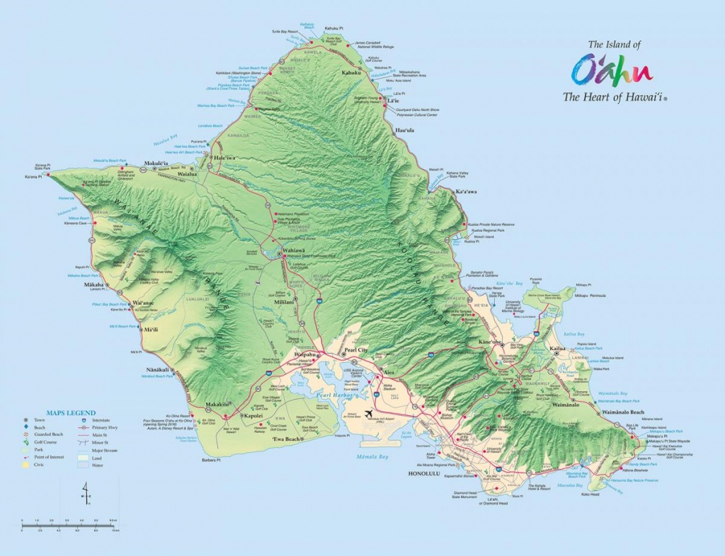 Oahu Maps Go Hawaii Oahu Map Printable 
