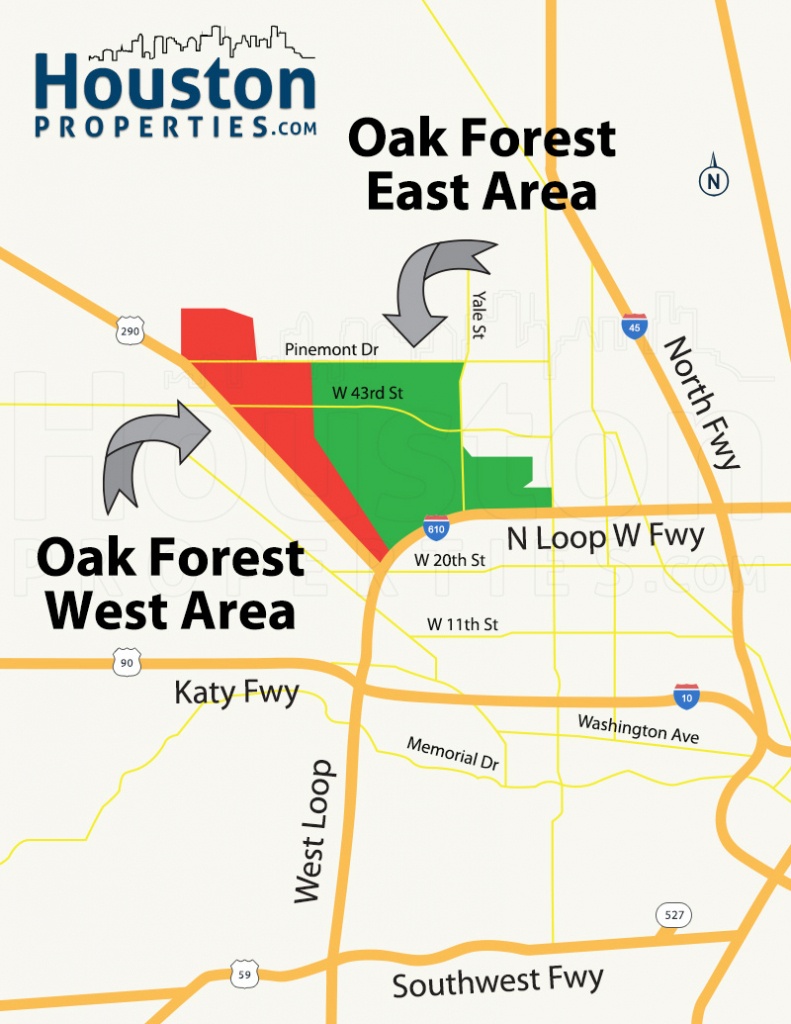 Oak Forest Houston Homes, Real Estate, Neighborhood - Map Of Northwest Houston Texas