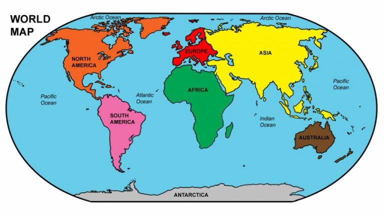 ocean and sea map of the world