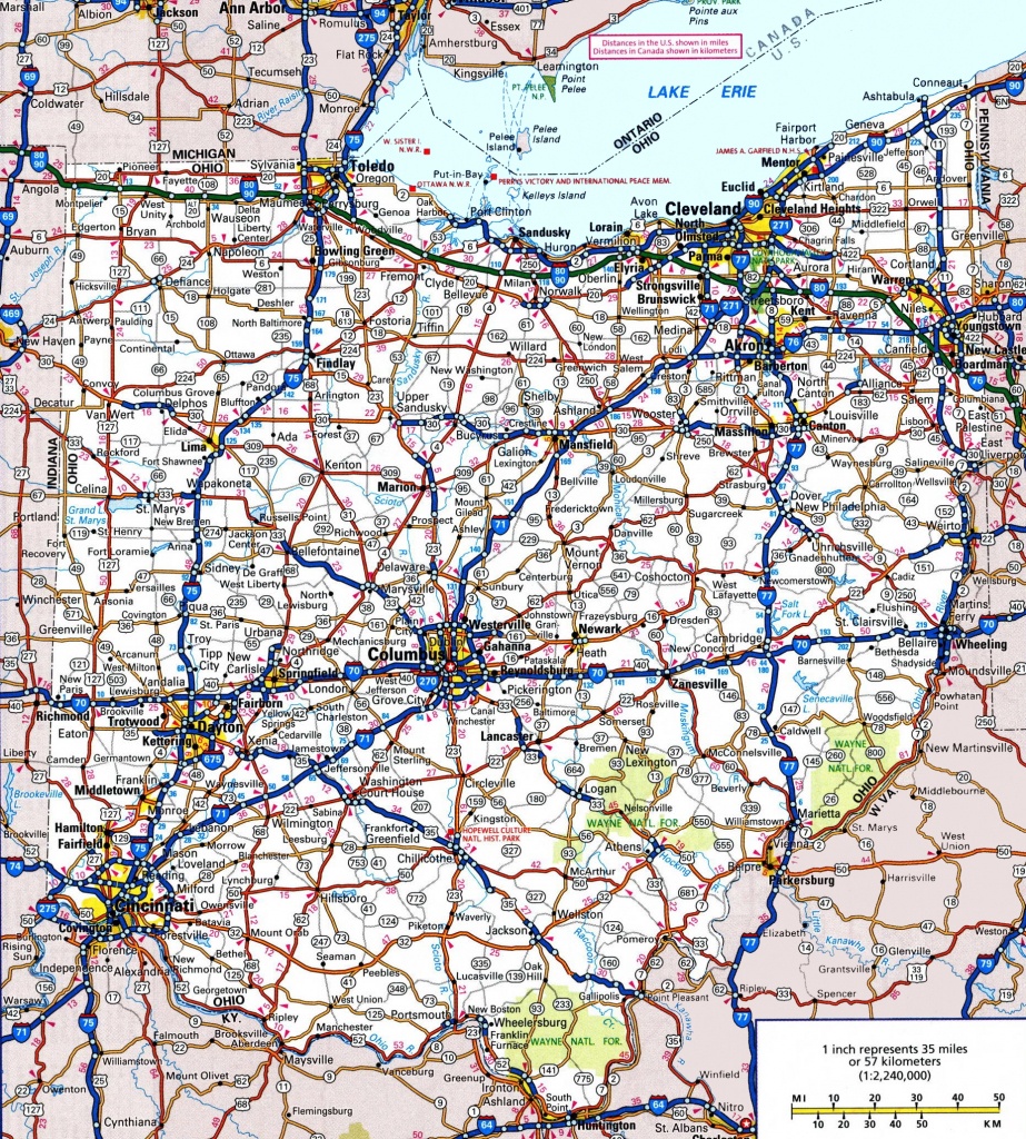 Ohio Road Map Printable Map Of Ohio 