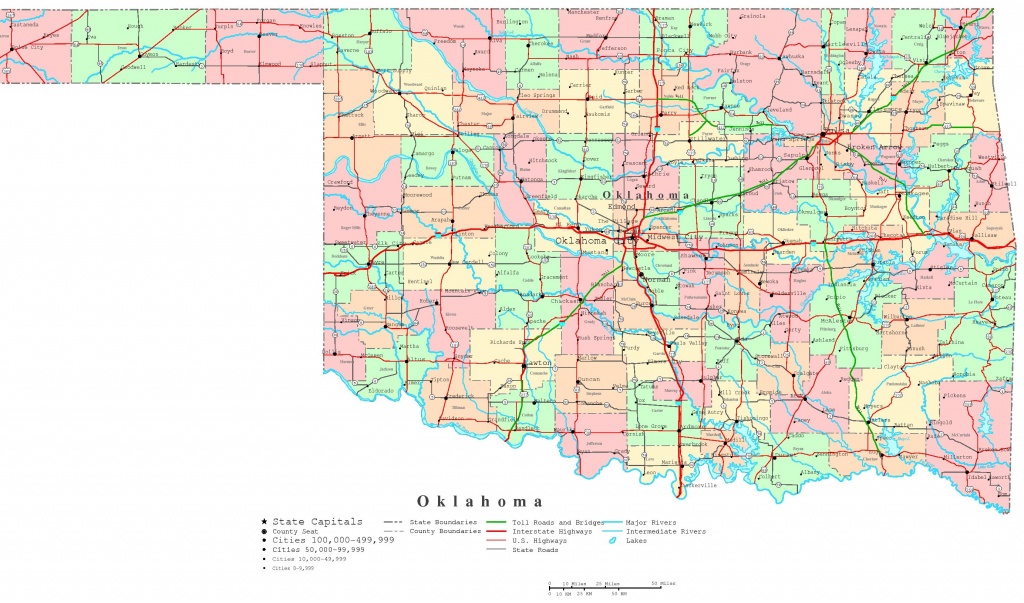 Oklahoma Printable Map - Printable Map Of Oklahoma