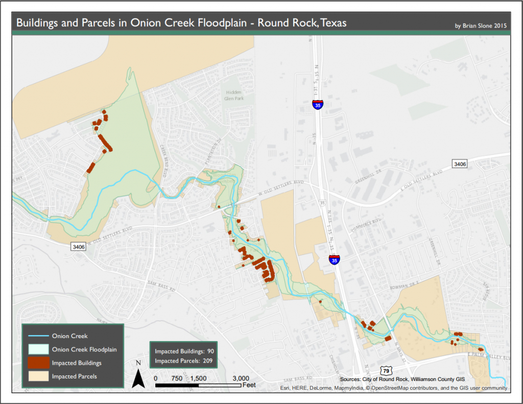 Onion Creek Flooding Hazard Map – Gislibrarian - Round Rock Texas Flood Map