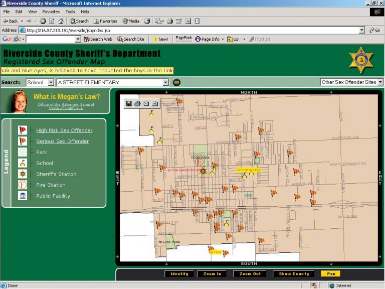 Online Mapping Assists Megan's Law Notification - Megan's Law 