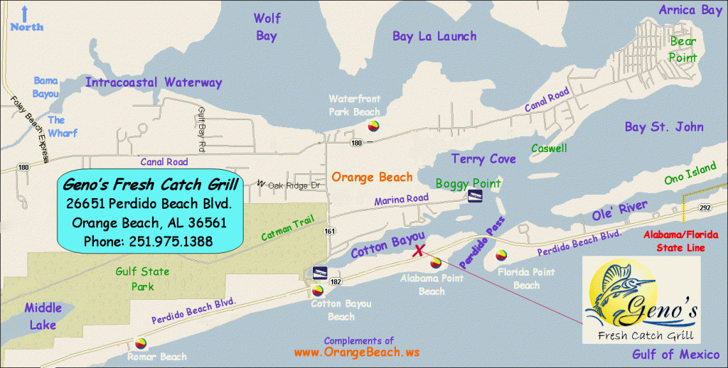 Orange Beach Tourist Map - Orange Beach • Mappery - Orange Beach Florida Map