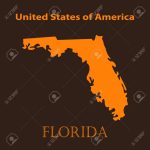 Orange Florida Map   Vector Illustration. Simple Flat Map Of..   Orange Florida Map