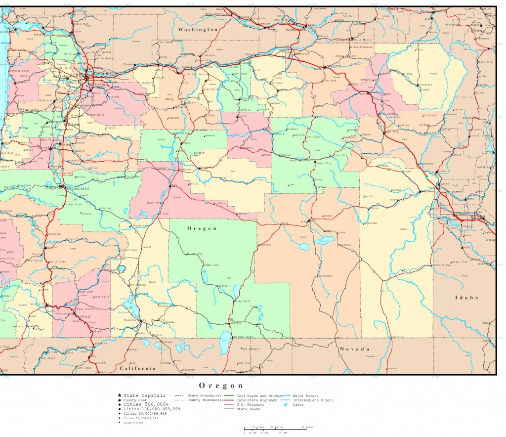 Oregon Political Map - Printable Map Of The Oregon Trail