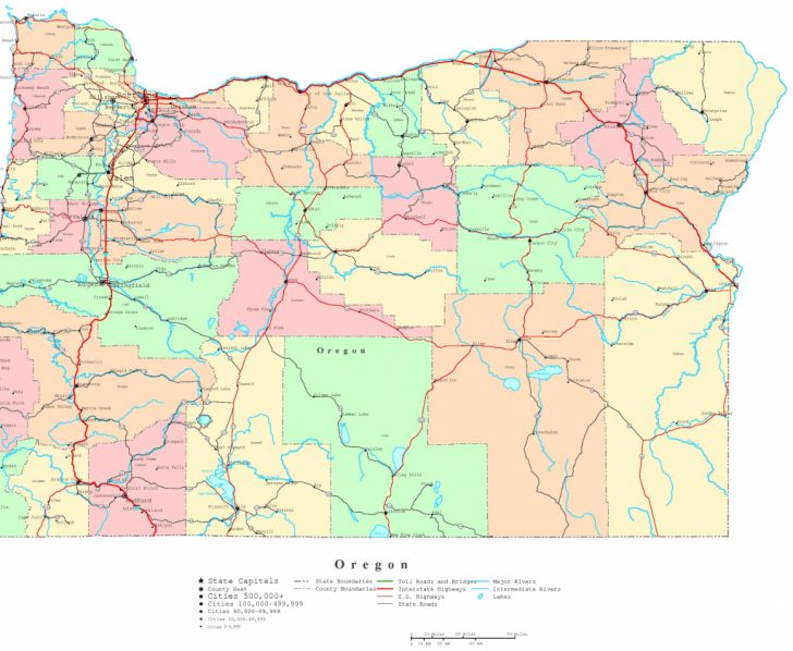Printable Map Of Oregon