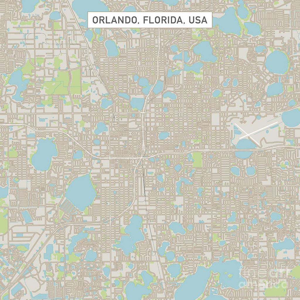 Orlando Florida Us City Street Map Digital Artfrank Ramspott - Street Map Of Orlando Florida