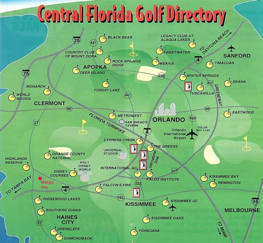 Orlando Golf Courses Map - Map Of Orlando Golf Courses (Florida - Usa) - Florida Golf Courses Map