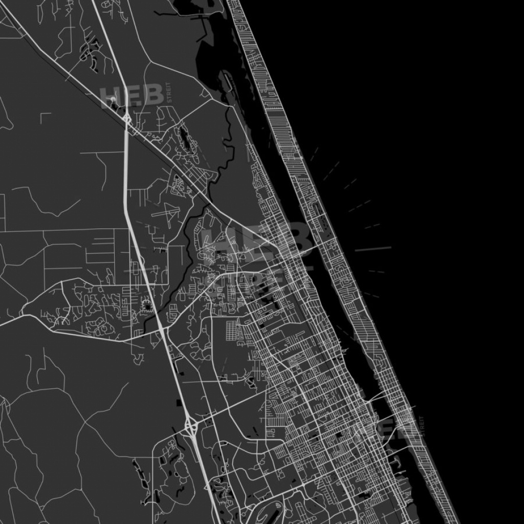 Ormond Beach, Florida - Area Map - Dark | Hebstreits - Street Map Of Ormond Beach Florida