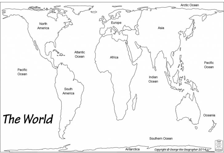 Continents Of The World Map Printable