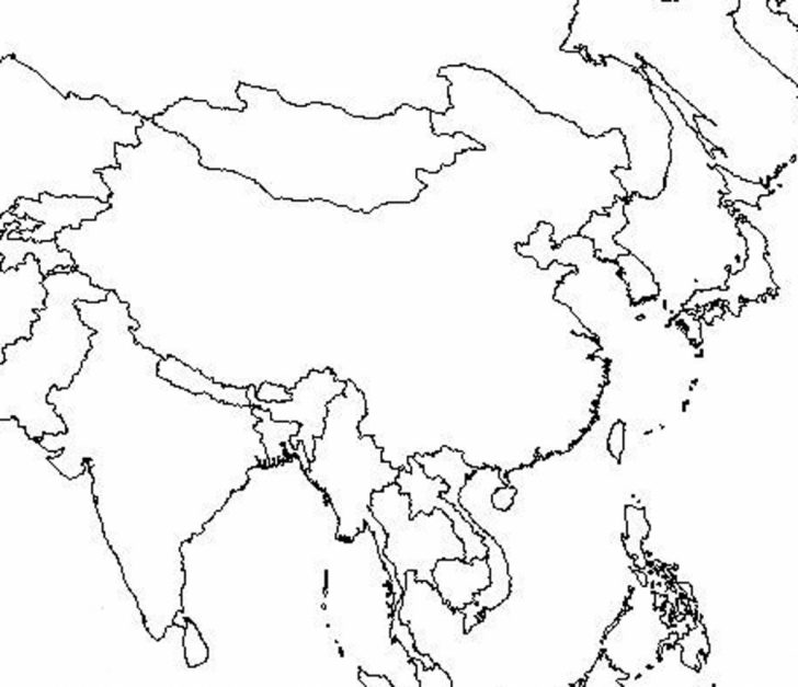 Asia Outline Map Printable