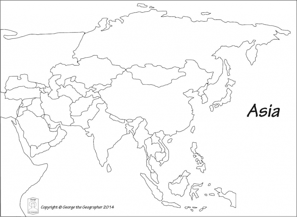 Outline Map Of Asia Political With Blank Outline Map Of Asia - Printable Map Of Asia For Kids