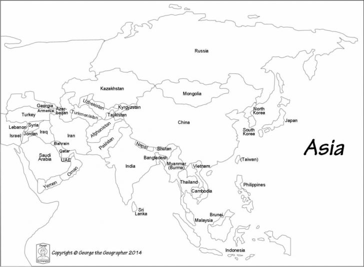 Blank Outline Map Of Asia Printable