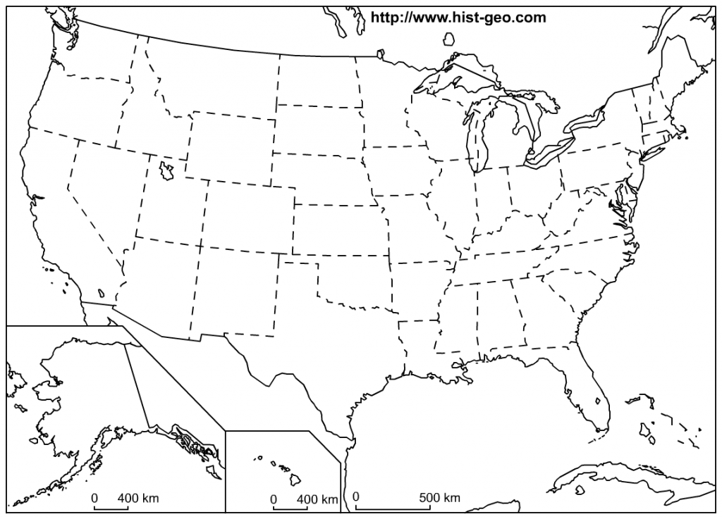 Outline Map Of The 50 Us States | Social Studies | Geography Lessons - Blank Printable Map Of 50 States And Capitals