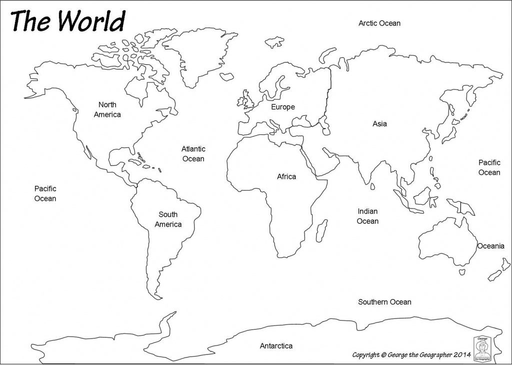 Outline World Map | Map | World Map Continents, Blank World Map - World Map Oceans And Continents Printable