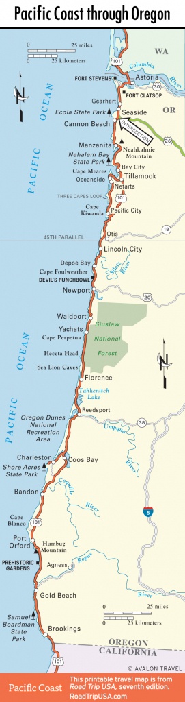 Pacific Coast Route: Oregon | Road Trip Usa - Oregon California Coast Map
