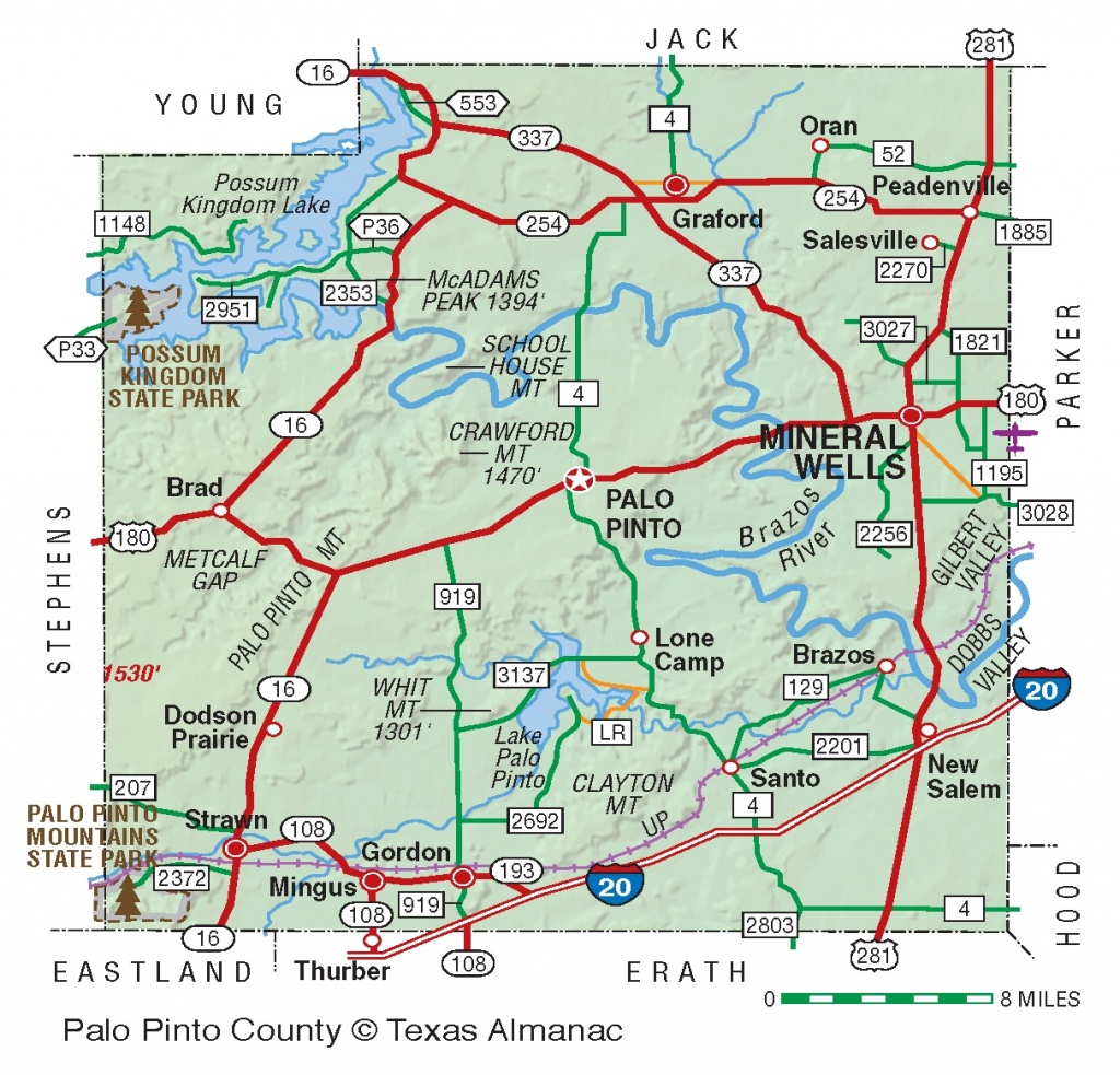 Palo Pinto County | The Handbook Of Texas Online| Texas State - Mineral Wells Texas Map