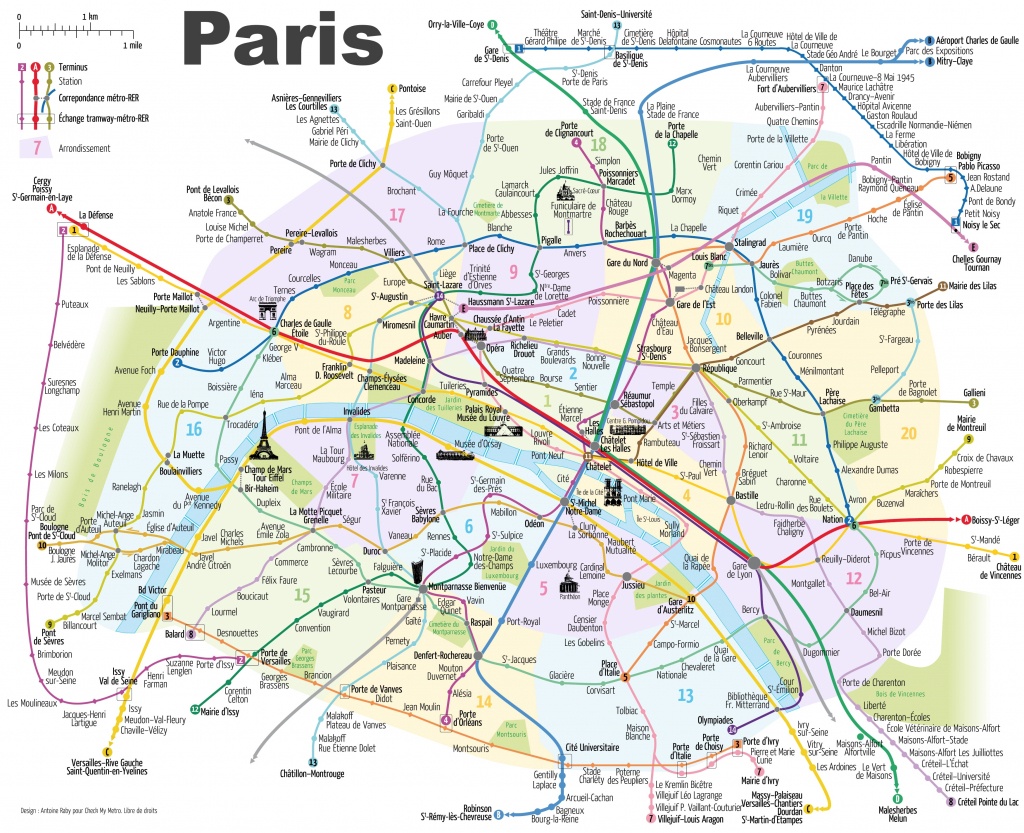 Paris Attractions Map Pdf - Free Printable Tourist Map Paris, Waking - Printable Map Of Paris City Centre