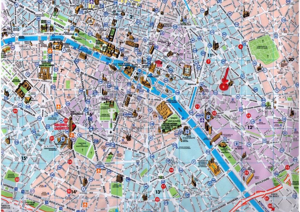 Paris Map Tourist And Travel Information | Download Free Paris Map - Paris Map For Tourists Printable