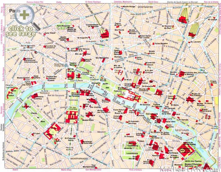 Paris Map For Tourists Printable