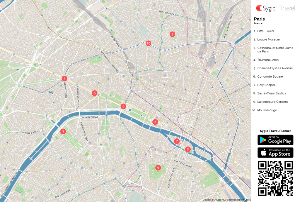 Paris Printable Tourist Map | Paris Travel Tips ✈ | Tourist Map - Printable Map Of Paris Attractions