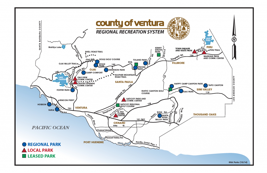 Parks System Map - Ventura County - Ventura California Map