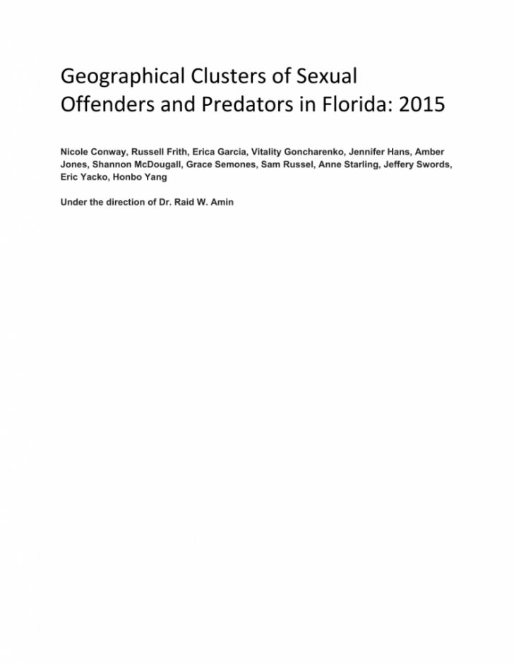 Map Of Sexual Predators In Florida