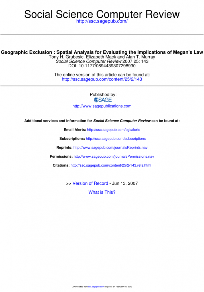 Pdf) Geographic Exclusion: Spatial Analysis For Evaluating The - Megan&amp;amp;#039;s Law Map Of Offenders California