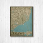 Pensacola Florida City Street Map Print, Pensacola City Map Print, Map Of  Pensacola, Pensacola City Street Map, Street Map Of Pensacola   Printable Map Of Pensacola Florida